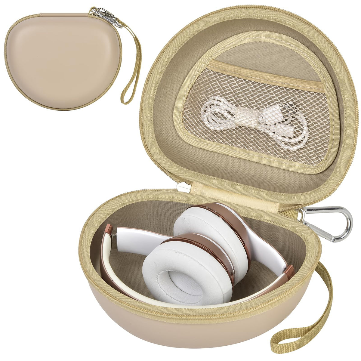 Comecase front exterior khaki showing rigid shell and zip for reliable protection