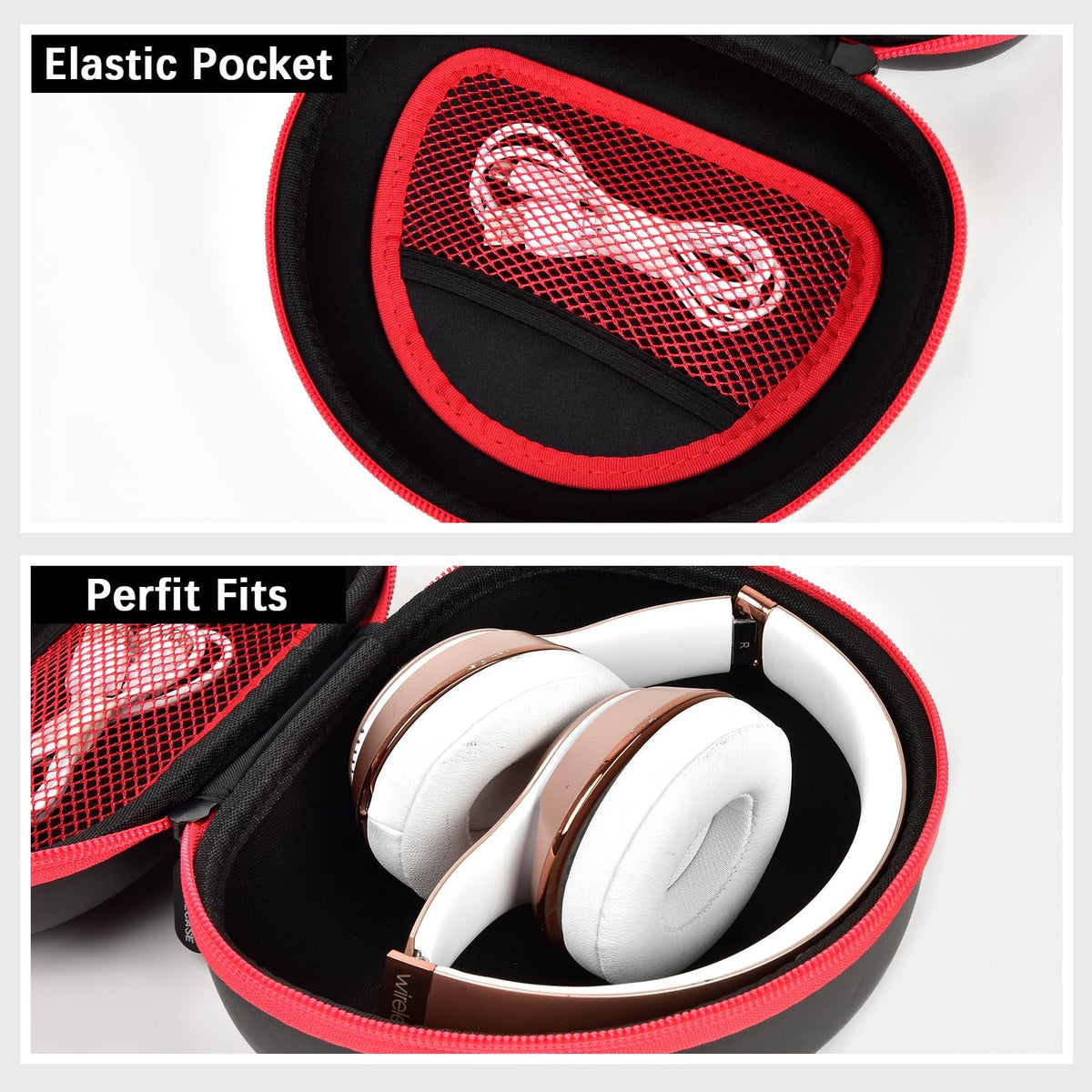 Comecase inner mesh pocket holding cables and charger organized