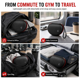 Comecase integrated mesh pocket keeps accessories organized for gym, school, or office.