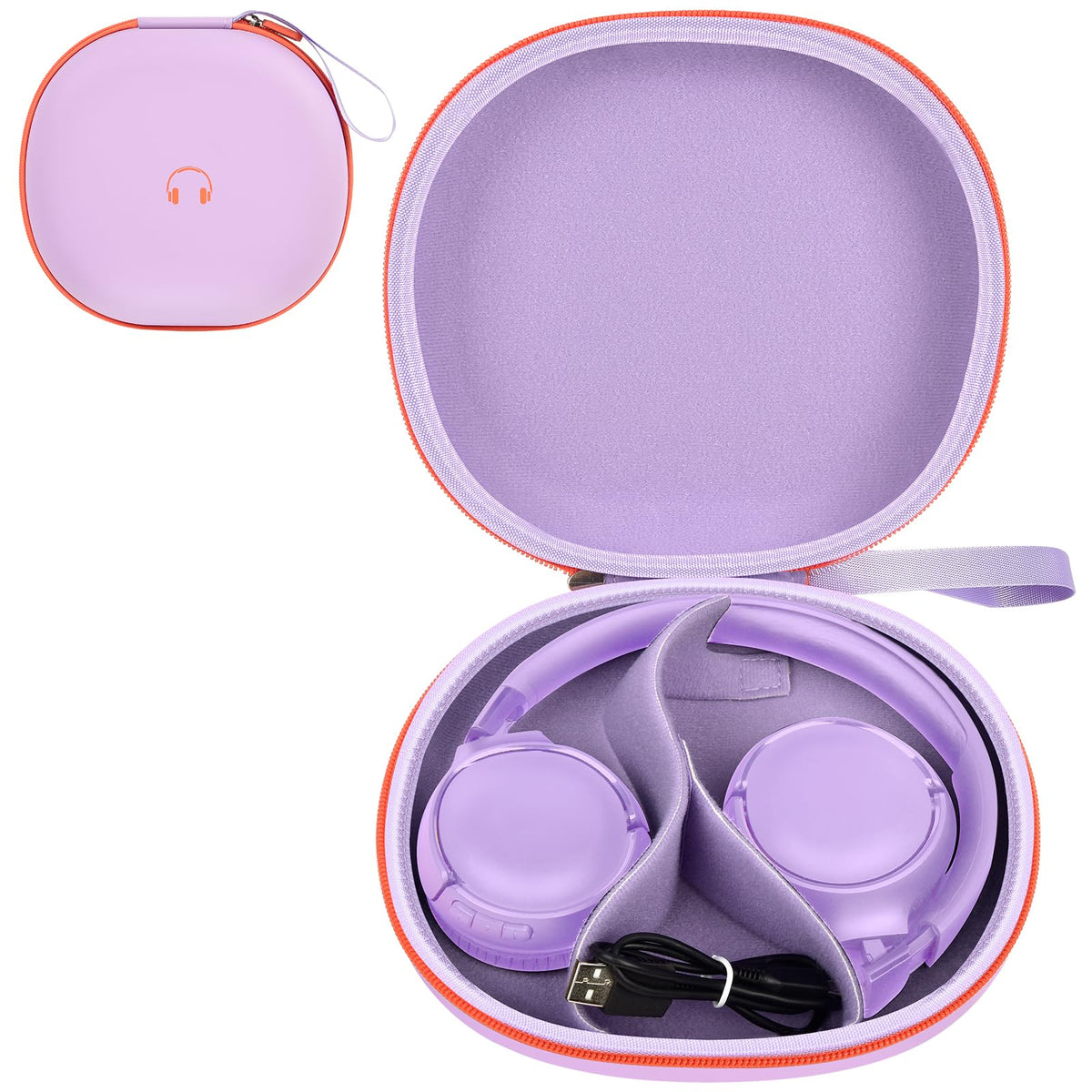 Comecase Tune 770NC purple hard case protects headphones during travel