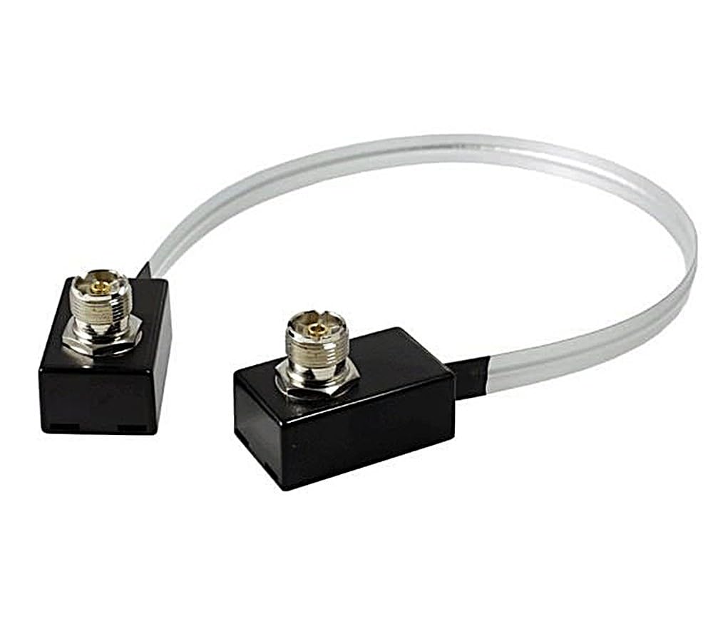 Comet CTC-50M 3 ft coaxial cable installation outdoors with indoor routing supports flexible antenna placement.