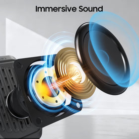 comiso Bluetooth speaker with built-in mic for clear hands-free calls.