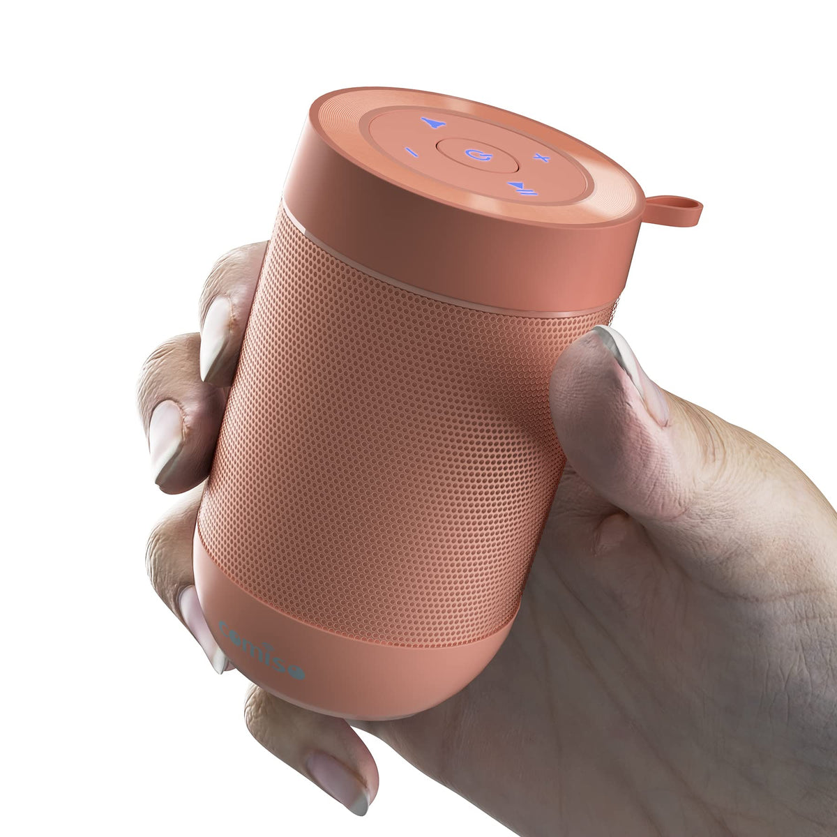 Comiso Bluetooth Speaker front view with compact design and IP65 weather resistance