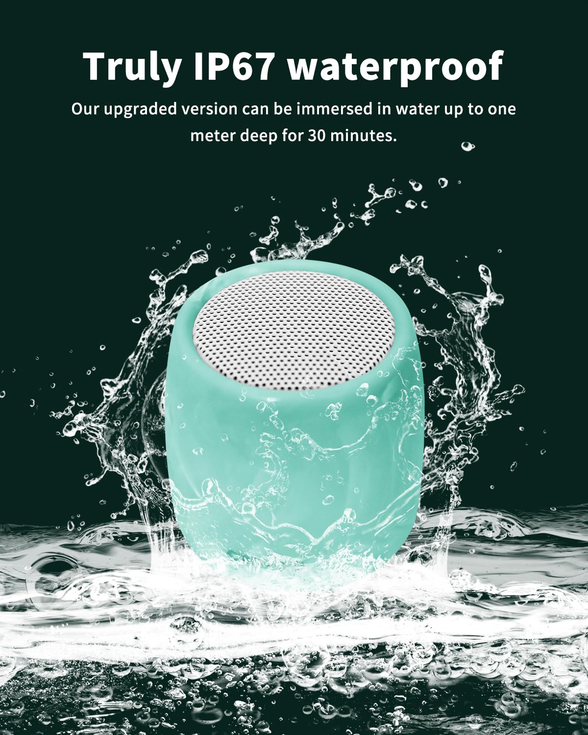 IPX7-rated shell protects against rain and splashes during outdoor showers.