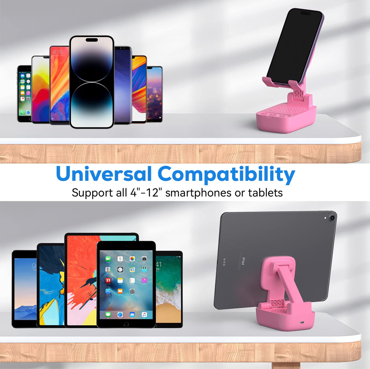 Comiso foldable stand angled for comfortable viewing during videos