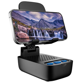 COMISO phone stand with speaker dock for hands-free viewing and audio.
