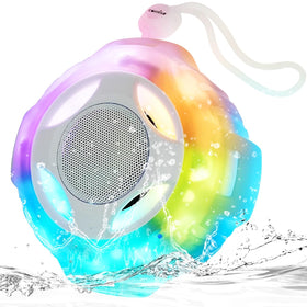 Comiso shower speaker IPX7 waterproof for shower or beach use.