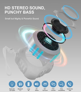 Comiso speaker LED light show enhances party ambiance.
