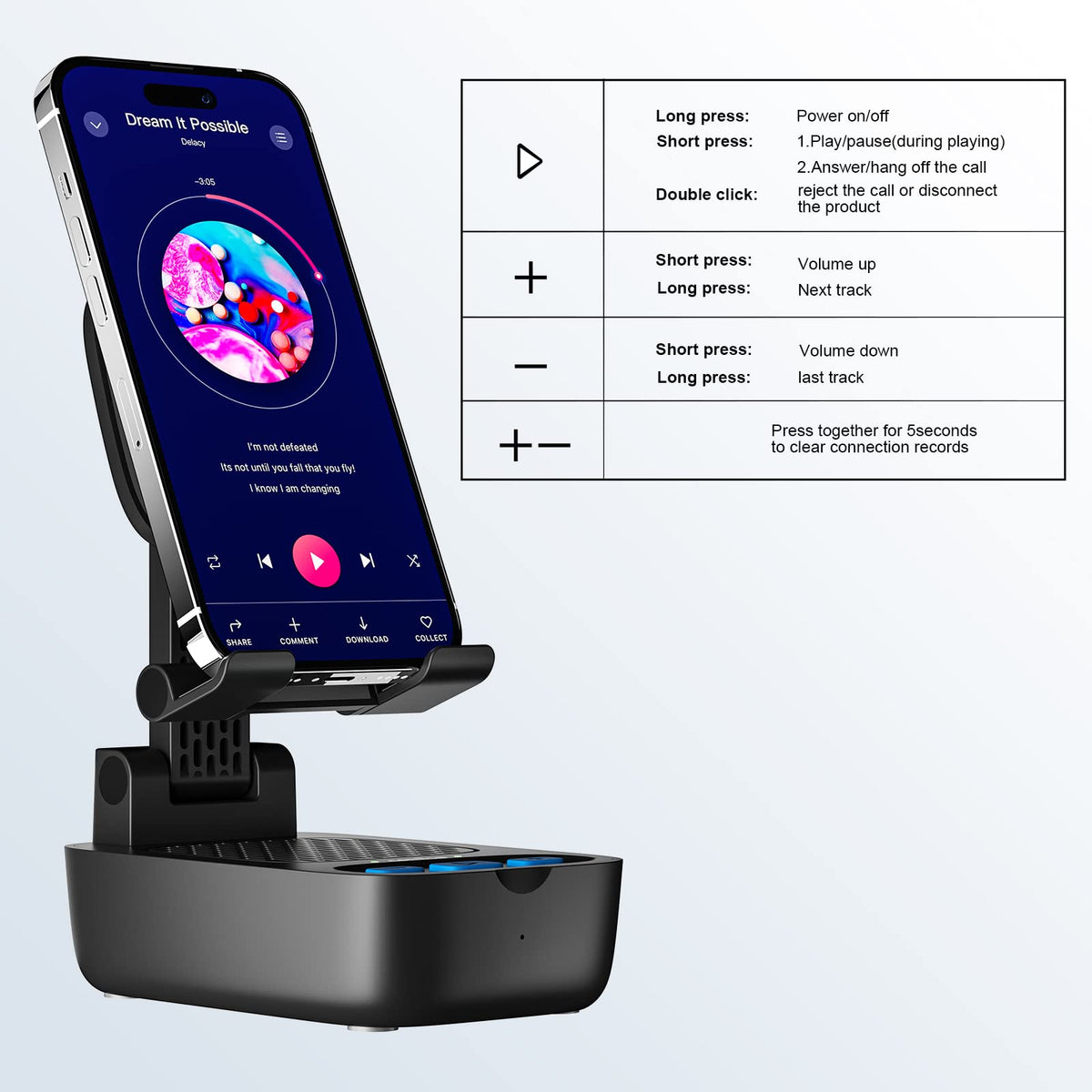 COMISO weighted base keeps the stand steady on desks.