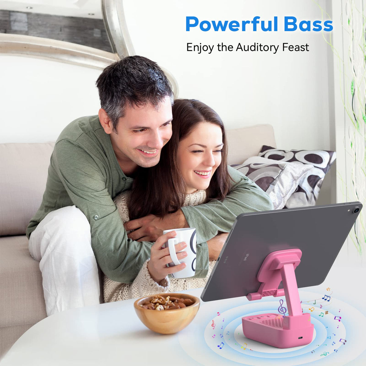 Comiso weighted-base desk stand keeps devices stable