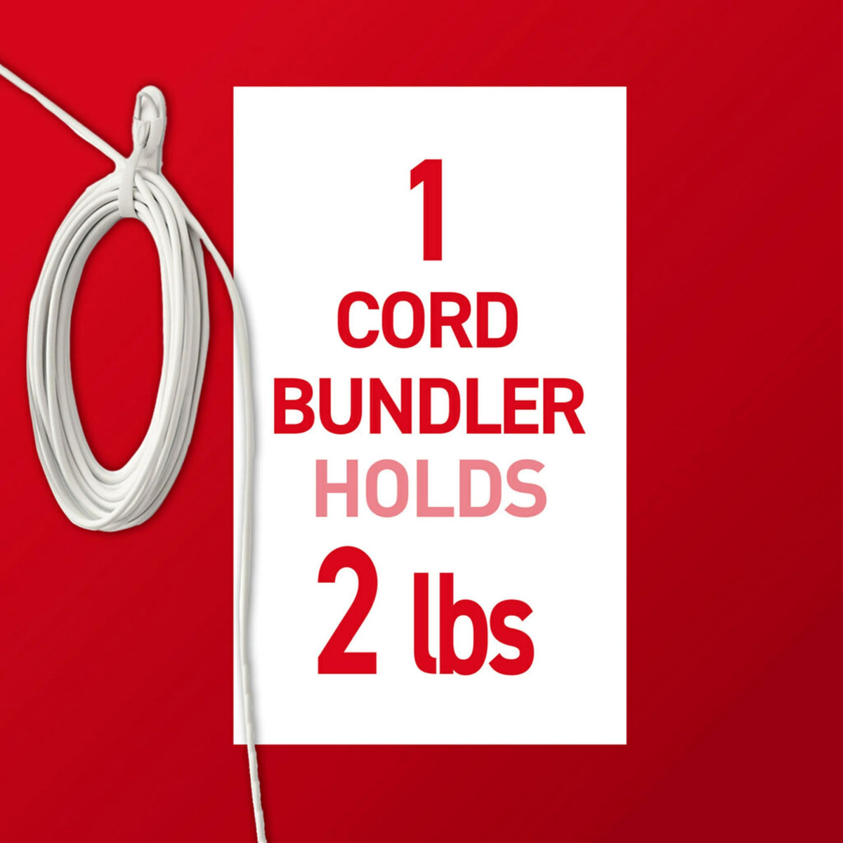Command Cord Bundlers provide damage-free attachment to smooth surfaces.