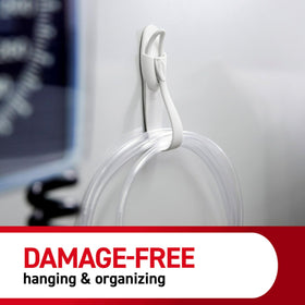 Command Cord Bundlers help keep cables off the floor near desks.