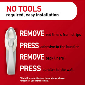 Command Cord Bundlers with strips remove cleanly when reorganizing.