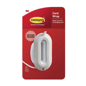 Command cord wrap front packaging showing product and included strips for tidy storage