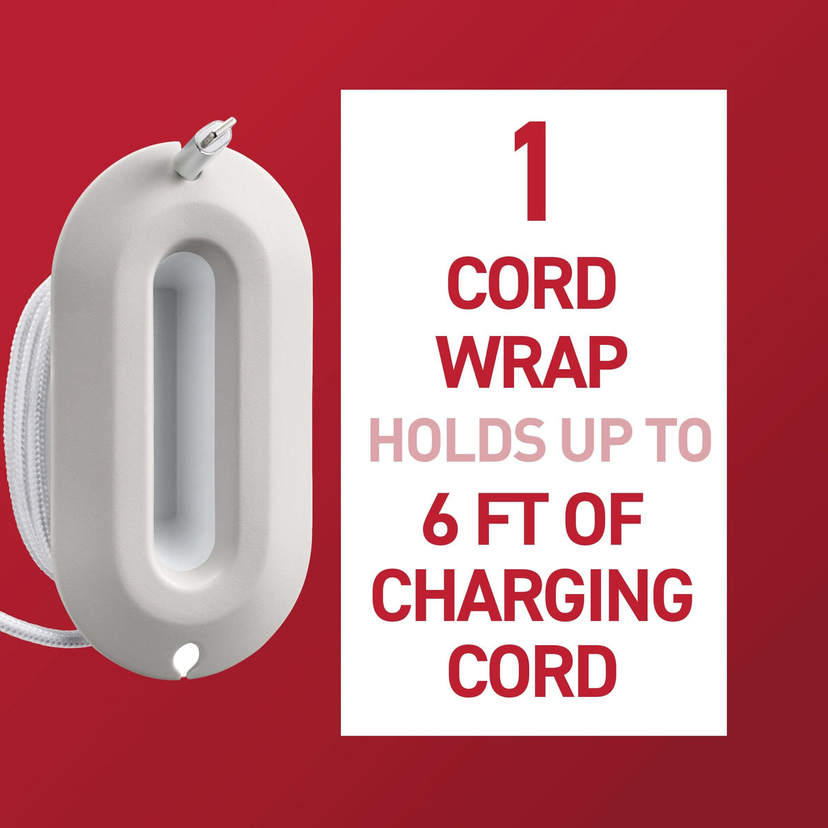 Command cord wrap mounted under desk keeping cables off the floor and organized
