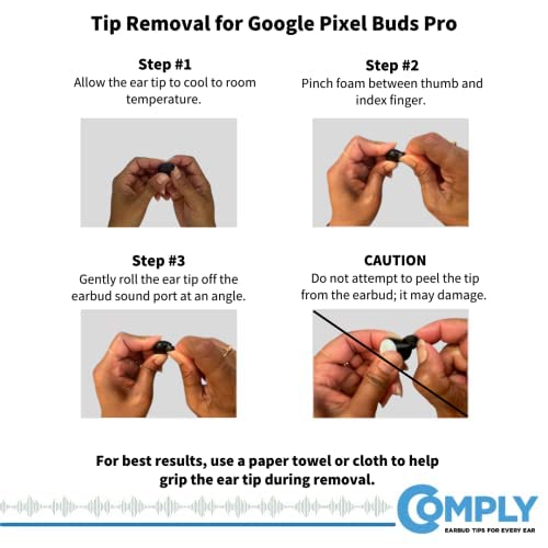 Easy installation visualization for Pixel Buds Pro tips.