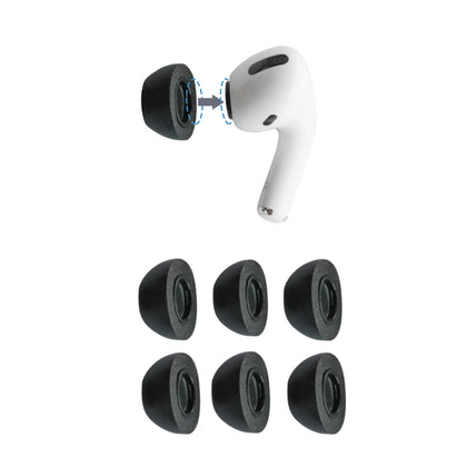 COMPLY front packaging showing three pairs and secure fit benefit