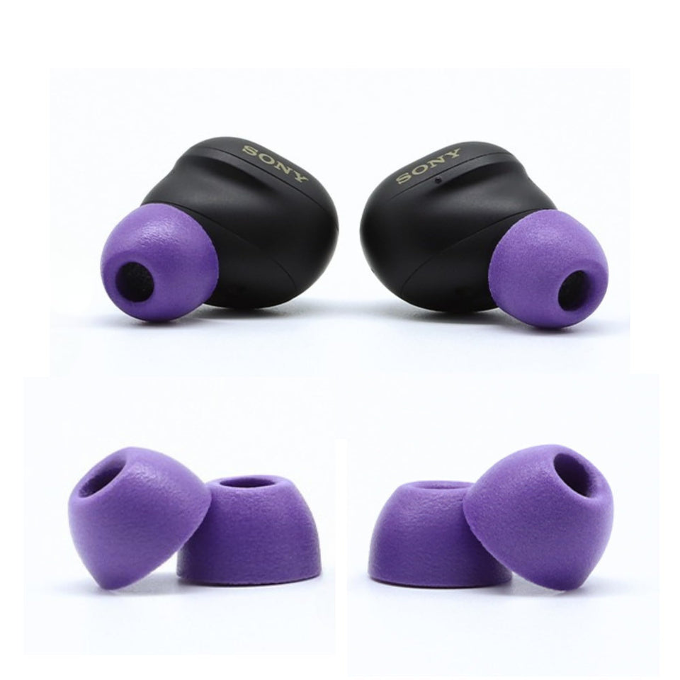 COMPLY front packaging purple small shows comfort and secure fit benefit