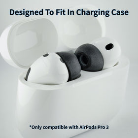 COMPLY lifestyle shot of runner using AirPods with secure COMPLY tips