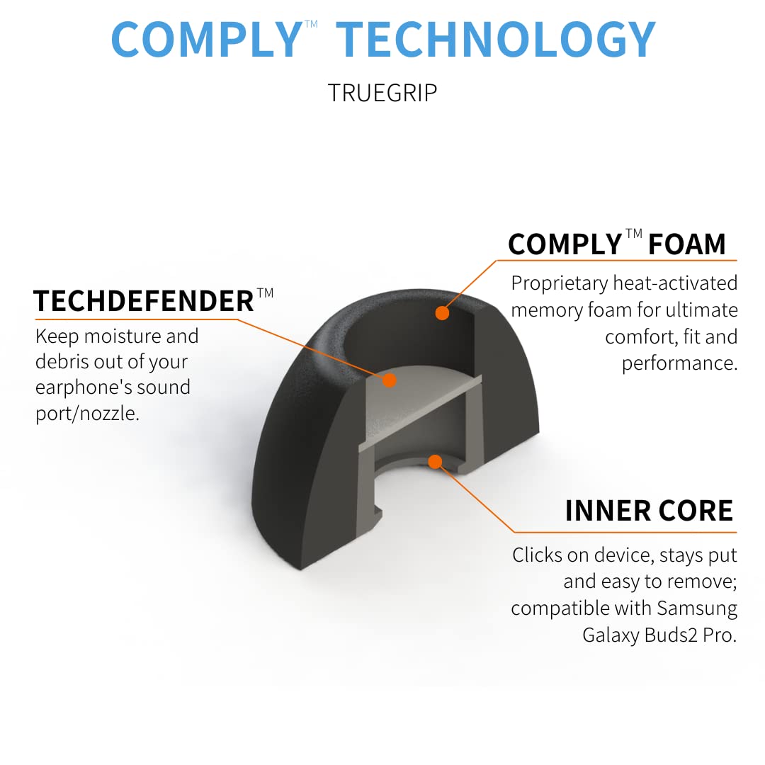 COMPLY in-use view of noise isolation and clear audio with Buds2 Pro.