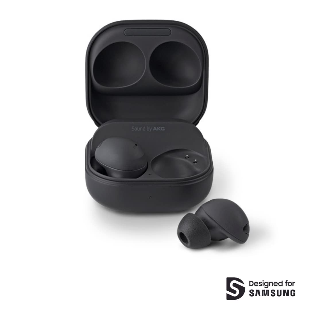 COMPLY tip installation step showing easy click-in attachment for Galaxy Buds2 Pro.