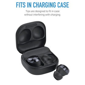 Noise isolation graphic shows Comply foam tips improving ambient sound
