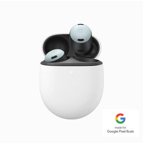 In-ear view of COMPLY foam tip conforming to Pixel Buds Pro for a snug seal.