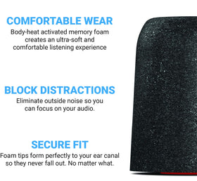 COMPLY memory foam tip for Shure earphones offers all-day comfort.