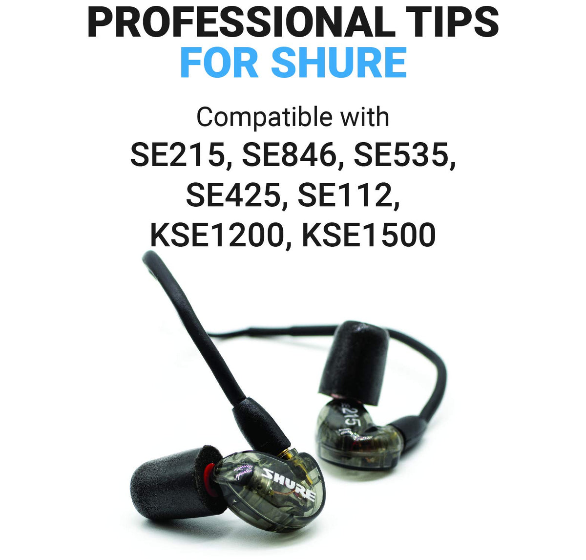 COMPLY memory foam tip for Shure earphones delivers enhanced noise isolation.