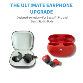 Oval-shaped COMPLY tip aligns with earbuds for precise fit.