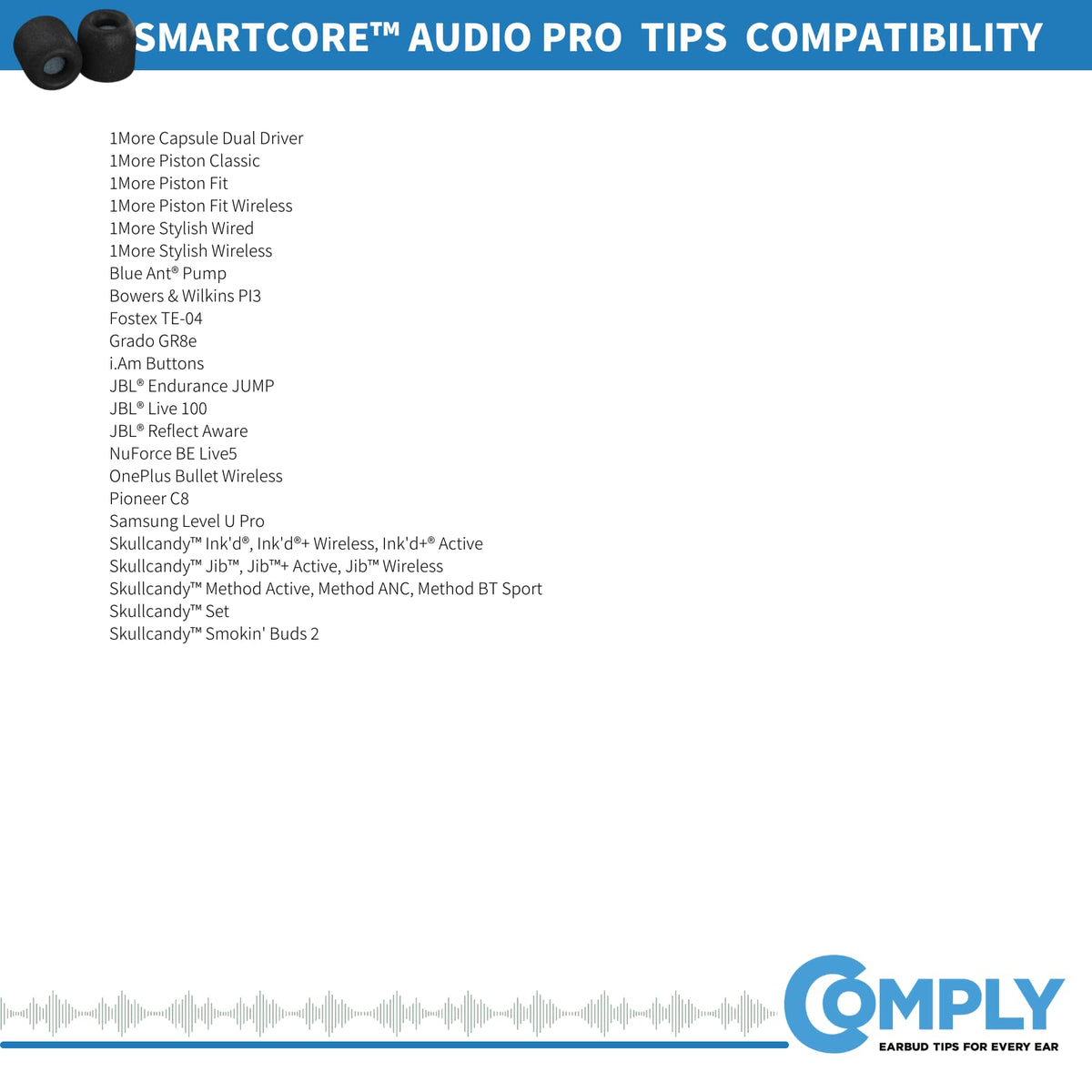 Care with warm water keeps Comply P-Series tips soft and durable.