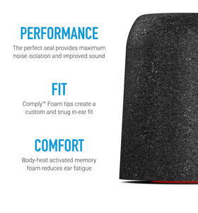 COMPLY P-Series secure-fit ear tips provide a stronger grip during workouts.
