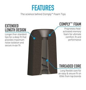 Comply P-Series three-pair pack highlighting easy replacement.