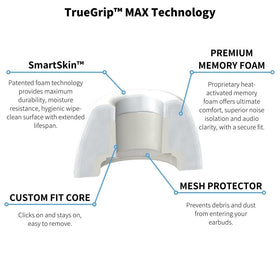AirPods Pro wearing TrueGrip MAX during commute with clear sound.