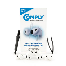 Comply TrueGrip memory foam tips form a secure in-ear seal for AirPods Pro Gen 3