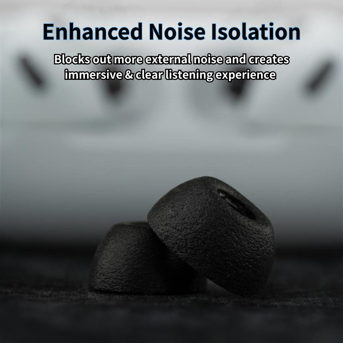 COMPLY TrueGrip SmartSkin detail emphasizes moisture resistance and extended lifespan.