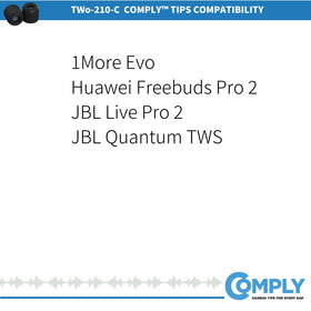 COMPLY TWo-210-C memory foam tip provides noise isolation for immersive listening.