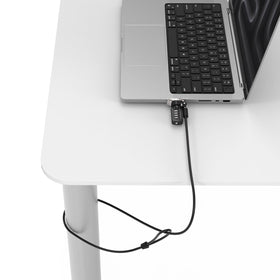 Compulocks Ledge Lock Adapter for MacBook Pro 14 attaches securely without modification.