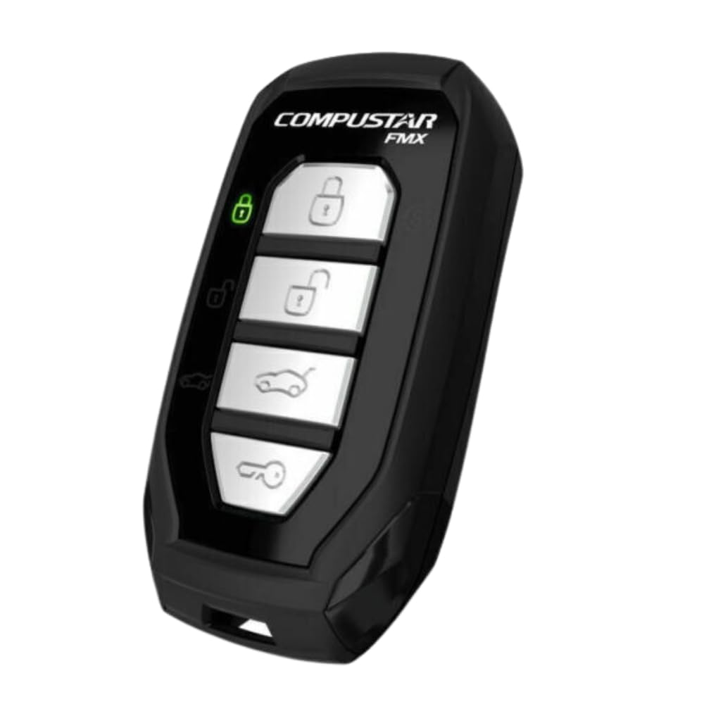 Compustar 2WG15R-FM remote back view with handset profile