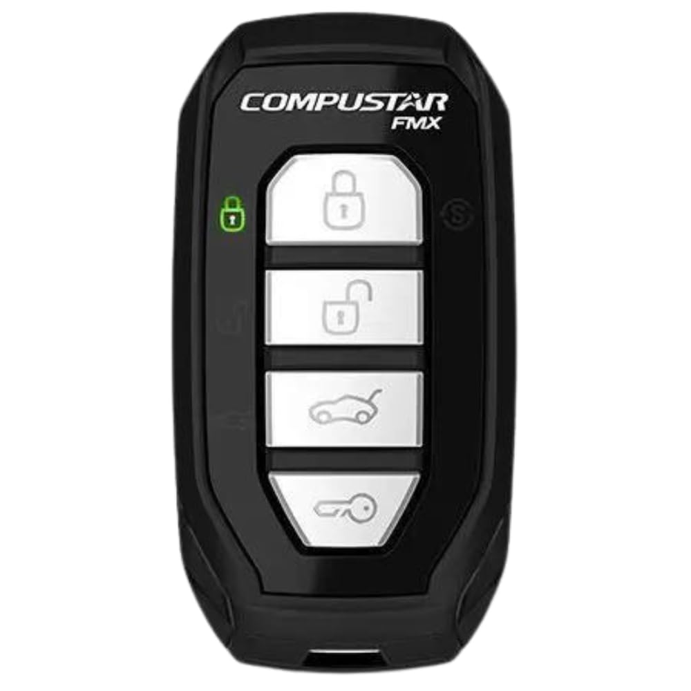 Compustar 2WG15R-FM remote front view showing design and layout
