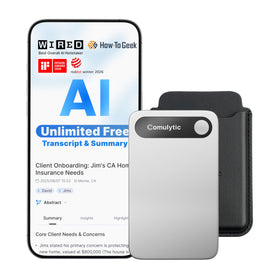 Comulytic Note Pro AI voice recorder case for on-the-go meeting capture