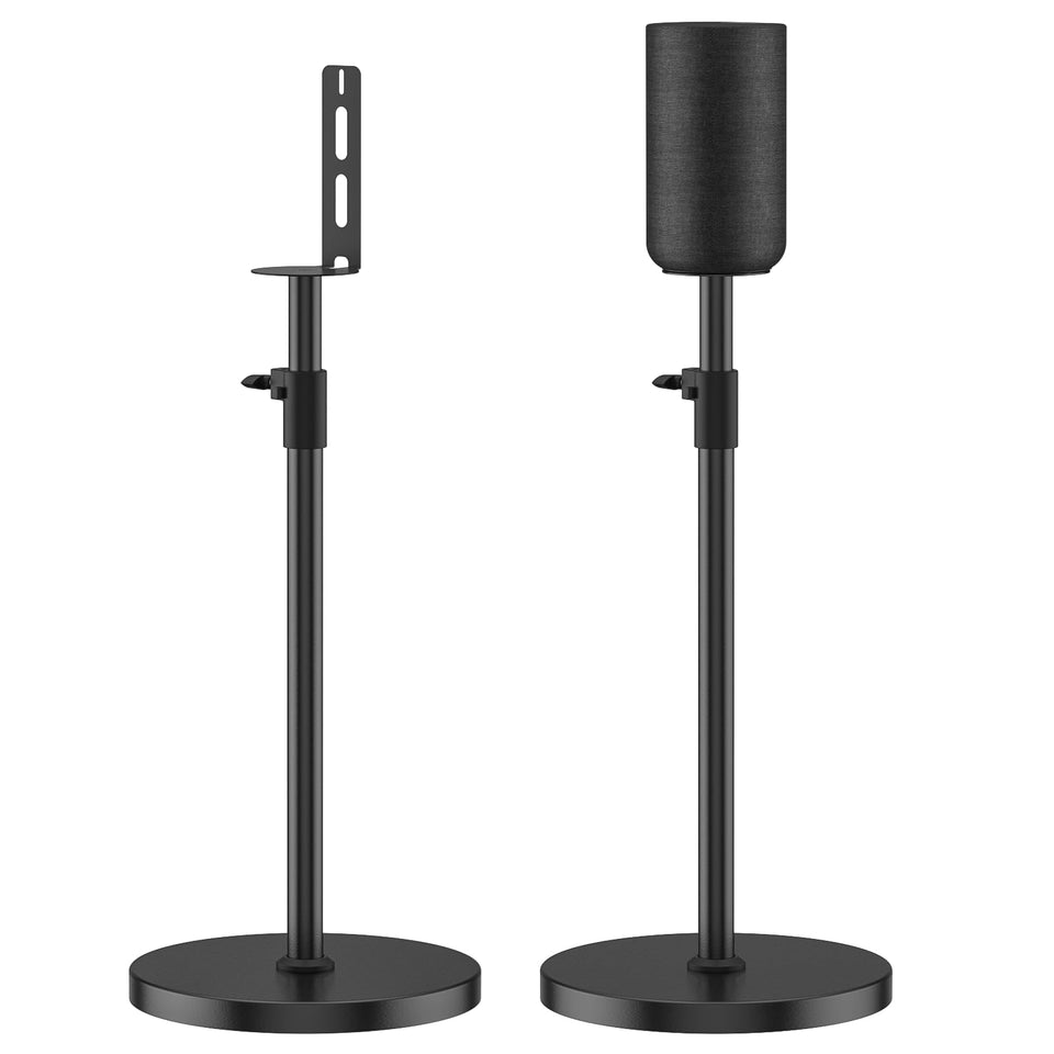 ComVome adjustable-height Sony SA-RS5 stand, front view, secure fit for tailored listening height