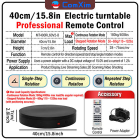 ComXim remote control enables precise angle adjustments for versatile product displays.