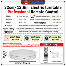 ComXim turntable speed adjustment enabling customizable rotation for videos