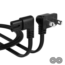 Conable angled 2-slot power cord with a 90-degree connector for slim TV setups.