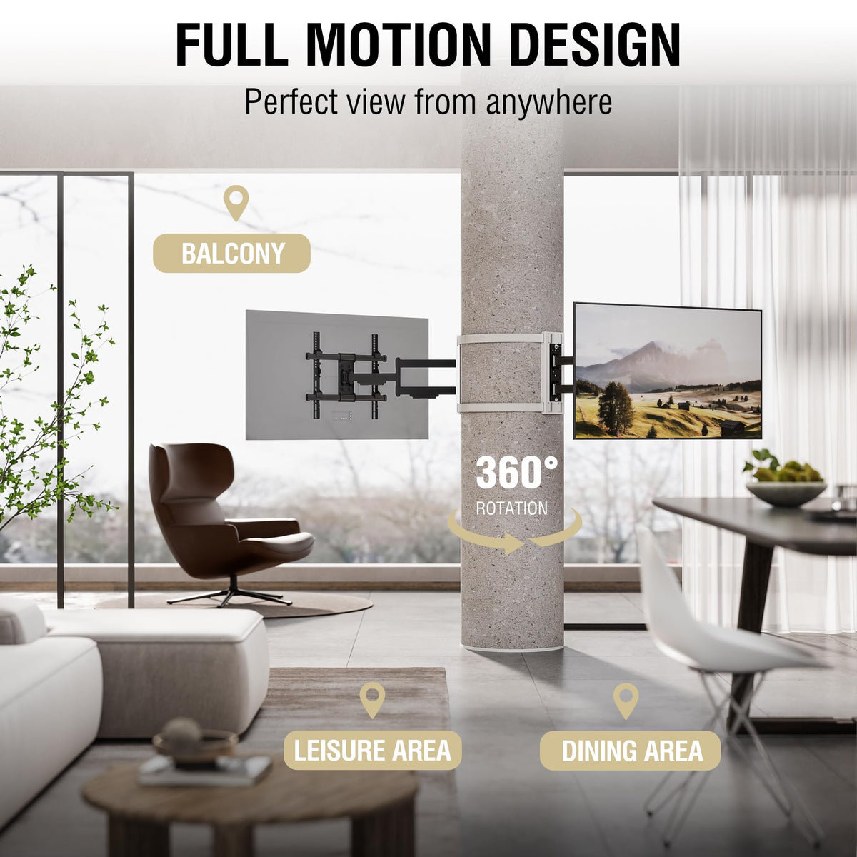CondoMounts 32–70 inch TV compatibility for versatile living spaces.