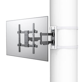 CondoMounts full-motion pillar mount enabling flexible TV placement on large pillars.