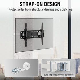 CondoMounts heavy-duty polymer straps secure the mount with strength.