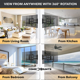 CondoMounts VESA 400x400 support fits common TV patterns.