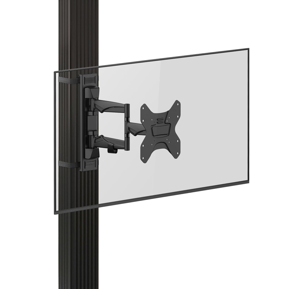 CondoMounts ZeboZap outdoor TV mount with straps for quick, no-drill post installation